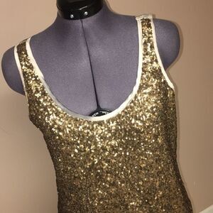 Gold sequin tank size small